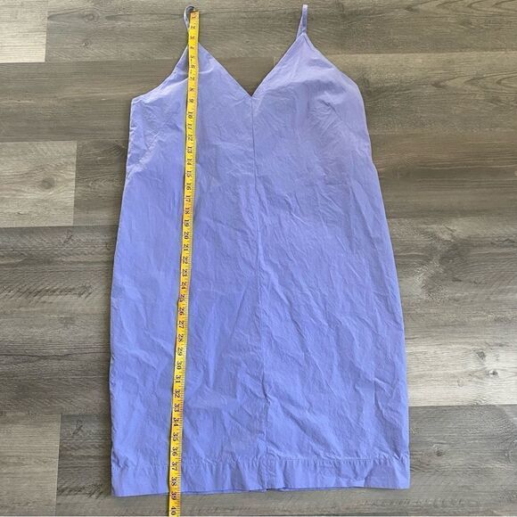 Everlane Cotton Poplin Slip Dress V Neck Size 10 Blue - Picture 8 of 9